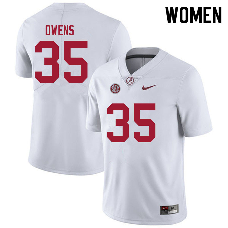 Alabama Crimson Tide Women's Austin Owens #35 White NCAA Nike Authentic Stitched 2021 College Football Jersey SE16E30XY
